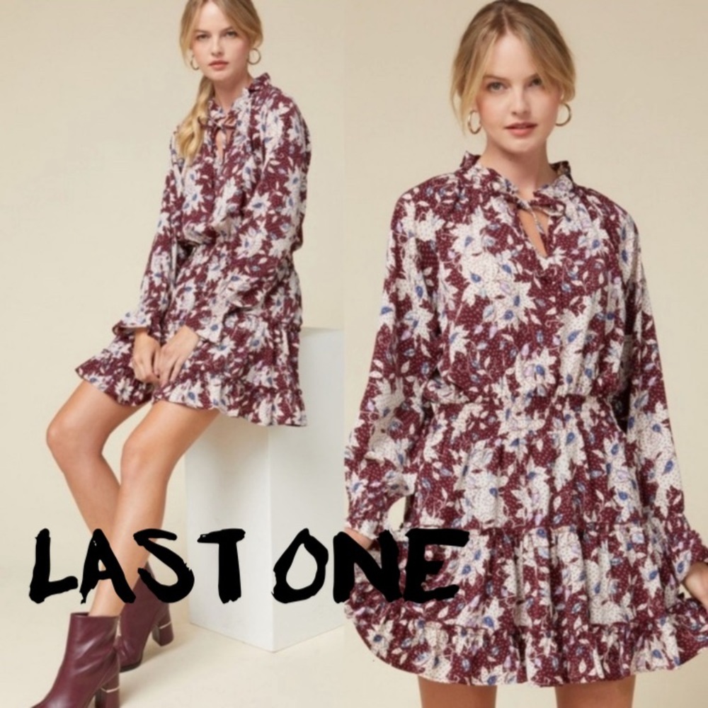 🌸 SM LEFT 🌸Boho Summer Ruffled Mini Dress
